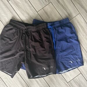 Villon Black and Blue Athletic Shorts